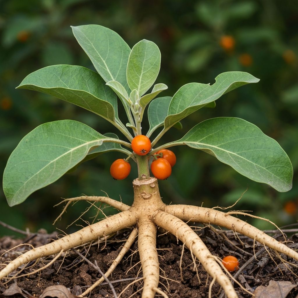 Ashwagandha root plant